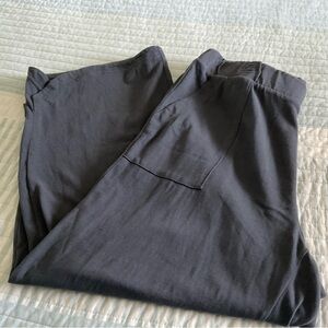 J. Jill Women's Dark Charcoal Gray Ankle Pants Cotton/Linen Blend Size Large